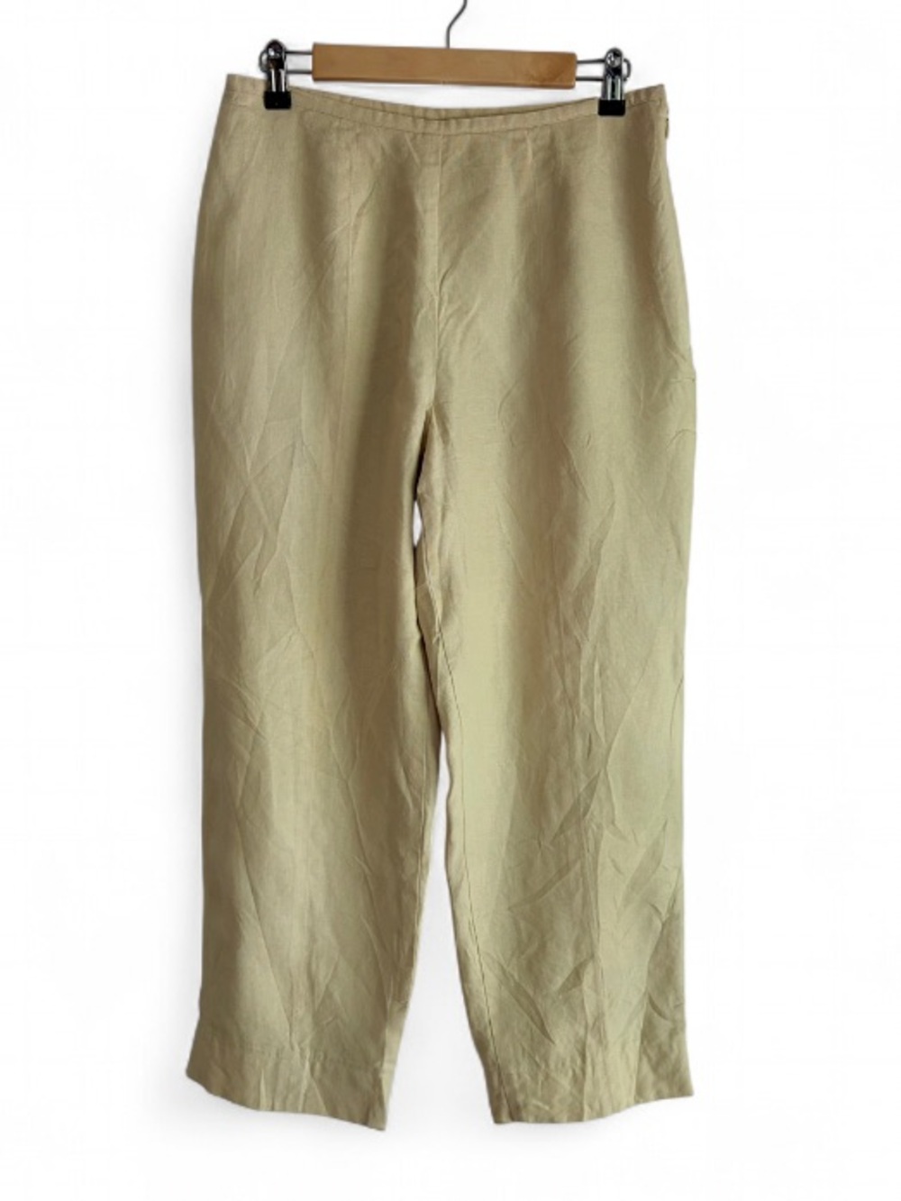 Talbots 100% Irish Linen  Beige Straight Leg Cropped Pants Size 10